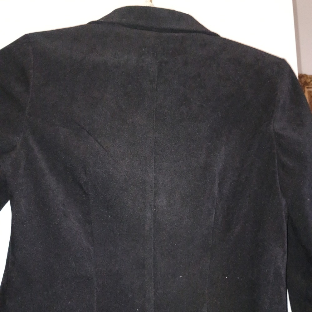 JOHN ROBERTS Petite 8P Vintage Argyle‎ Blazer Jacket Black Green Shoulder Pads - Picture 11 of 13